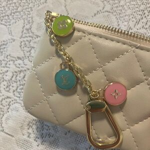 Small Cream Wallet w Charms